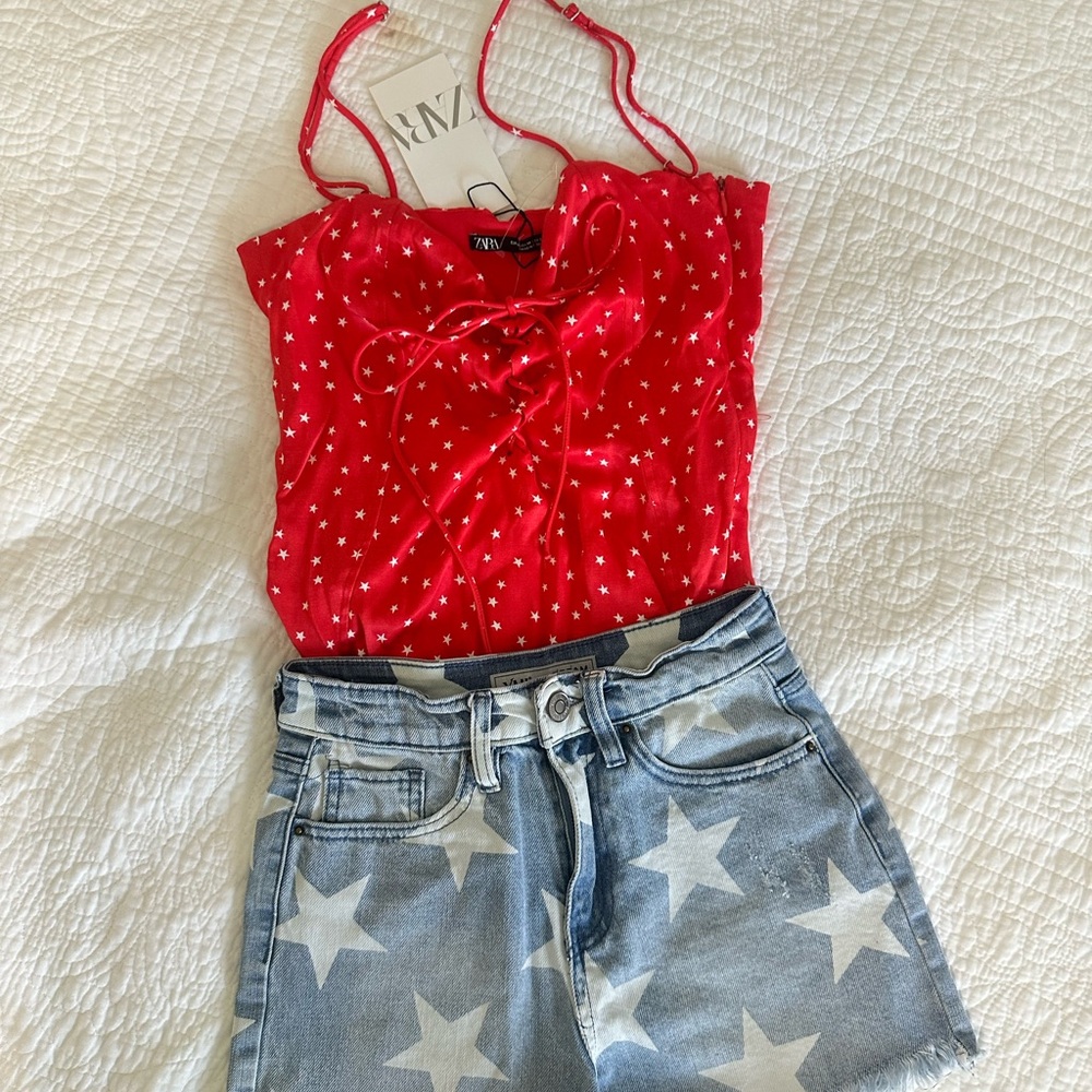 Zara Top and YMI Shorts Outfit